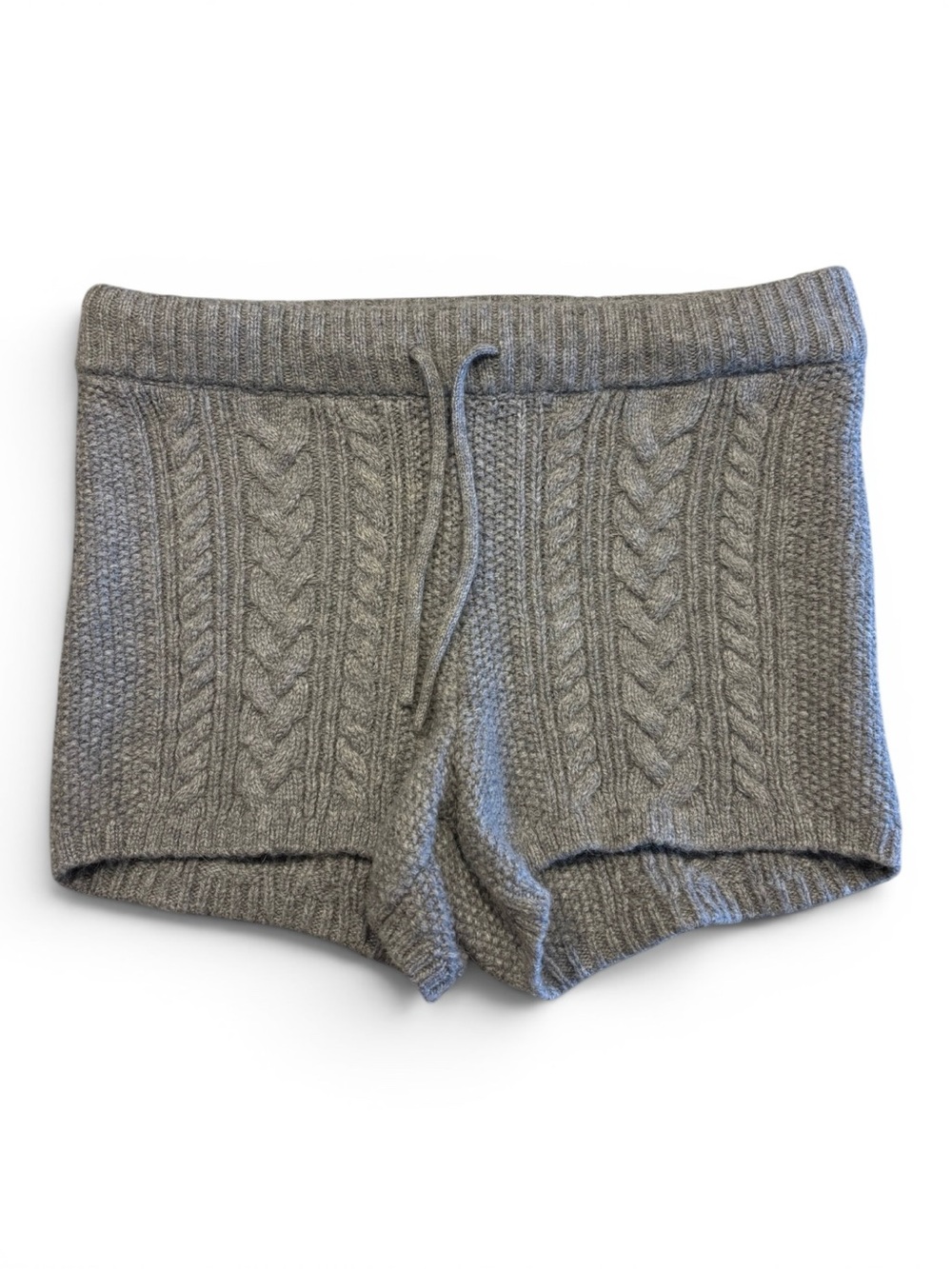American Eagle Grey Cable Knit Sweater Shorts Wool Alpaca XS